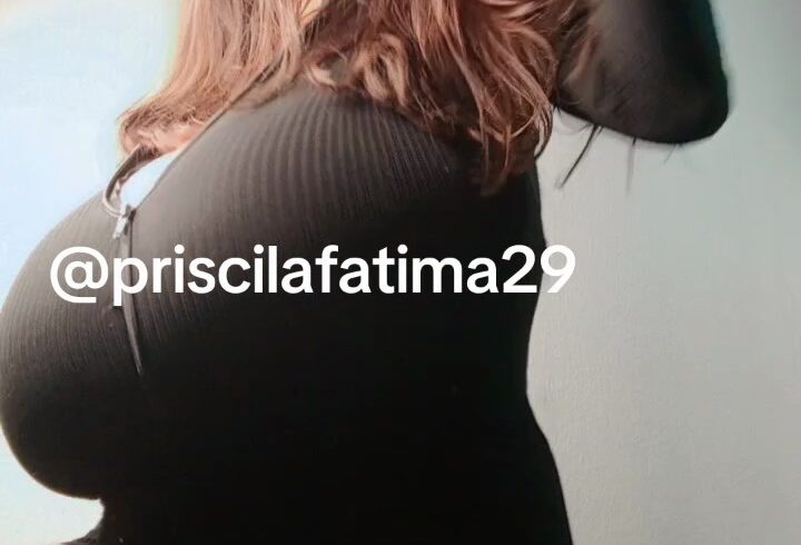 Priscila de Fátima gigantic boobs teasing in a black outfit